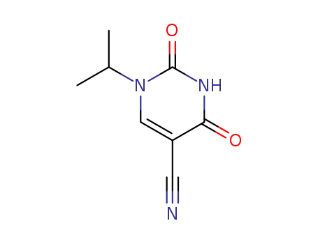 Molecular Structure of 57712-59-1 (1-ISOPROPYL-2,4-DIOXO-1,2,3,4-TETRAHYDROPYRIMIDINE-5-CARBONITRILE)