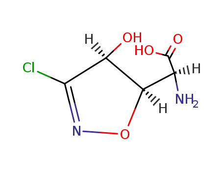 Molecular Structure of 54549-02-9 ((2S)-amino[(4S,5R)-3-chloro-4-hydroxy-4,5-dihydro-1,2-oxazol-5-yl]ethanoic acid)