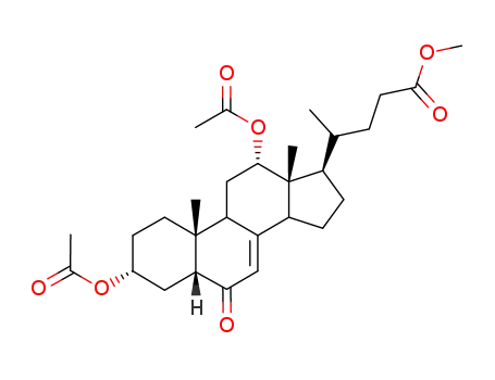 Molecular Structure of 64219-22-3 (Methyl 3,12-bis(acetyloxy)-6-oxochol-7-en-24-oate)