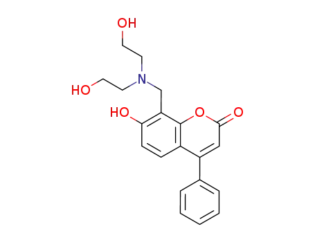 Molecular Structure of 80494-06-0 (8-{[bis(2-hydroxyethyl)amino]methyl}-7-hydroxy-4-phenyl-2H-chromen-2-one)