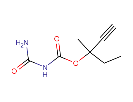 Molecular Structure of 77967-00-1 (Carbamic acid, (aminocarbonyl)-, 1-ethyl-1-methyl-2-propynyl ester (9CI))