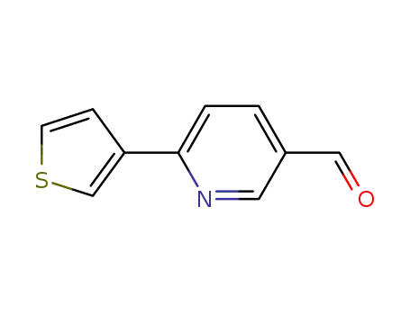 Molecular Structure of 834884-60-5 (3-Pyridinecarboxaldehyde, 6-(3-thienyl)-)
