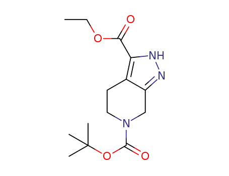 Molecular Structure of 821785-75-5 (6-tert-butyl 3-ethyl 4,5-dihydro-2H-pyrazolo[3,4-c]pyridine-3,6(7H)-dicarboxylate)