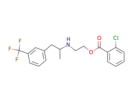 Molecular Structure of 73927-34-1 (2-({1-[3-(trifluoromethyl)phenyl]propan-2-yl}amino)ethyl 2-chlorobenzoate)
