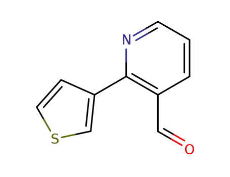 Molecular Structure of 885950-13-0 (2-(3-Thienyl)-3-pyridinecarboxaldehyde)