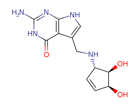 4H-Pyrrolo[2,3-d]pyrimidin-4-one,2-amino-5-[[[(1S,4S,5R)-4,5-dihydroxy-2-cyclopenten-1-yl]amino]methyl]-1,7-dihydro-