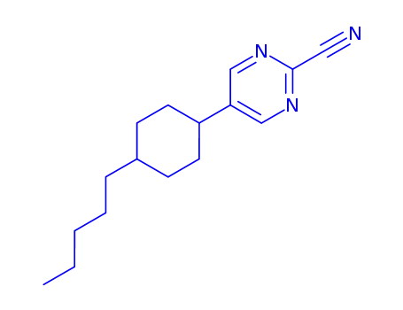 Molecular Structure of 82884-99-9 (5-(4-pentylcyclohexyl)- ,trans-2-Pyrimidinecarbonitrile)