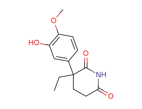 Molecular Structure of 70303-65-0 (3-ethyl-3-(3-hydroxy-4-methoxyphenyl)piperidine-2,6-dione)