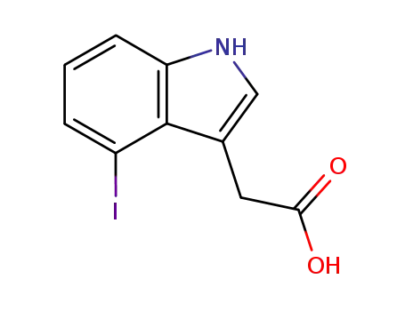 Molecular Structure of 89434-02-6 (1H-Indole-3-aceticacid,4-iodo-(9CI))