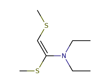 Molecular Structure of 62943-47-9 (Ethenamine, N,N-diethyl-1,2-bis(methylthio)-, (E)-)