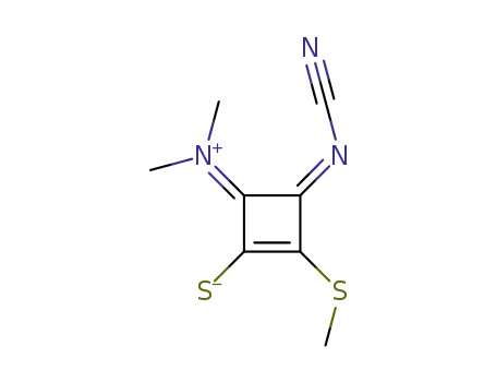 3-(Cyanimino)-4-(dimethylamino)-2-(methylthio)cyclobutenylium-1-thiolat