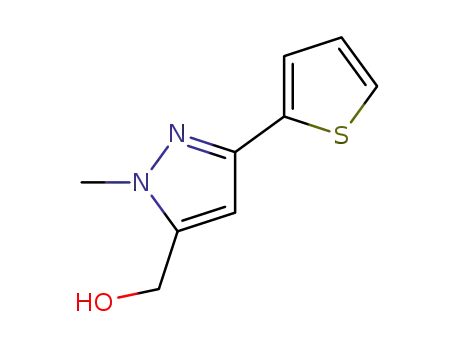 Molecular Structure of 879896-49-8 ((1-METHYL-3-THIEN-2-YL-1H-PYRAZOL-5-YL)METHANOL)