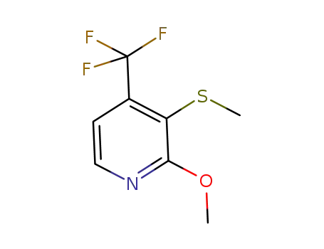 Molecular Structure of 858421-10-0 (2-Methoxy-3-(methylsulfanyl)-4-(trifluoromethyl)pyridine)