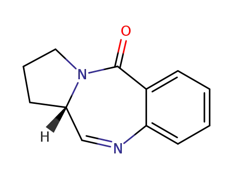 Molecular Structure of 72435-89-3 ((11aS)-1,2,3,11a-tetrahydro-5H-pyrrolo[2,1-c][1,4]benzodiazepin-5-one)