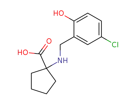 Molecular Structure of 929602-63-1 (1-[(5-chloro-2-hydroxybenzyl)amino]cyclopentane-1-carboxylic acid)