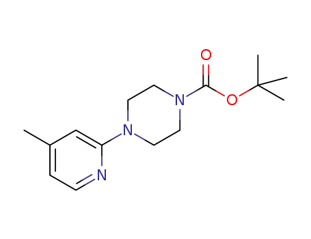 Molecular Structure of 939986-26-2 (4-(4-Methyl-pyridin-2-yl)-piperazine-1-carboxylic acid tert-butyl ester, 98+% C15H23N3O2, MW: 277.36)