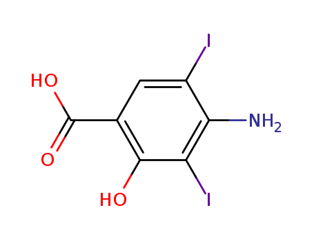 4-amino-2-hydroxy-3,5-diiodo-benzoic acid cas  74764-64-0