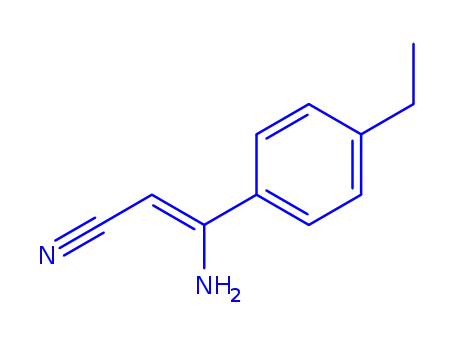 Molecular Structure of 952183-22-1 (3-Amino-3-(4-ethylphenyl)acrylonitrile)