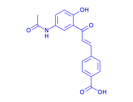 Molecular Structure of 94094-54-9 (4-[3-(5-acetamido-2-hydroxyphenyl)-3-oxo-propen-1-yl]benzoic acid)