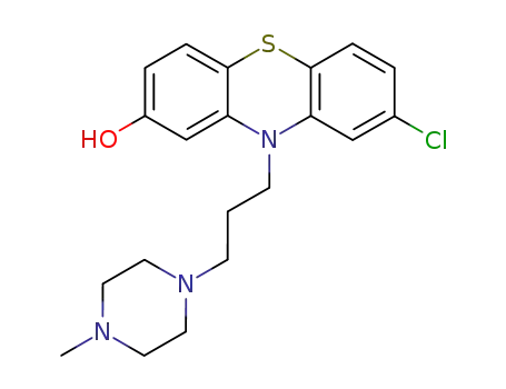 Molecular Structure of 54241-02-0 (10H-Phenothiazin-2-ol, 8-chloro-10-[3-(4-methyl-1-piperazinyl)propyl]-)
