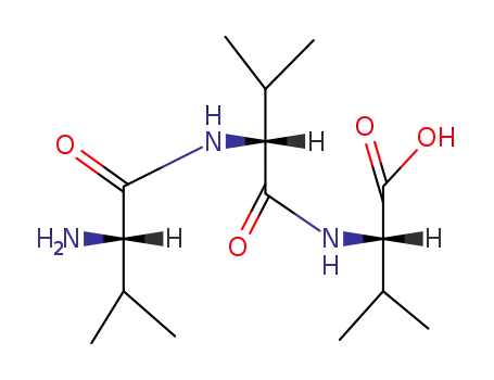 Molecular Structure of 92998-54-4 (2-[[2-[(2-amino-3-methyl-butanoyl)amino]-3-methyl-butanoyl]amino]-3-methyl-butanoic acid)