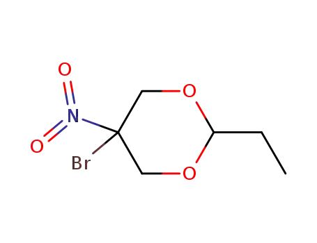 Molecular Structure of 54010-85-4 (1,3-Dioxane, 5-bromo-2-ethyl-5-nitro-)