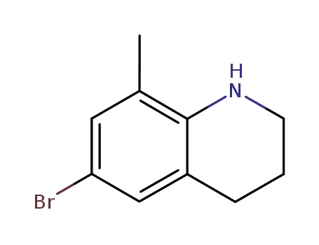 Molecular Structure of 954563-85-0 (6-bromo-8-methyl-1,2,3,4-tetrahydroquinoline)