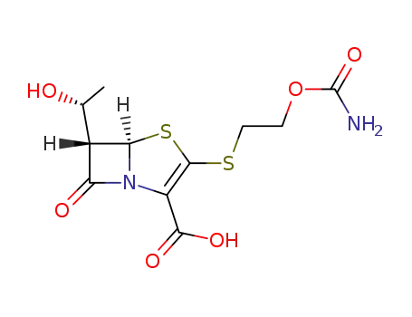 4-Thia-1-azabicyclo[3.2.0]hept-2-ene-2- carboxylic acid,3-[[2-[(aminocarbonyl)oxy]- ethyl]thio]-6-[(1R)-1-hydroxyethyl]-7-oxo-,(5R,6S)- 