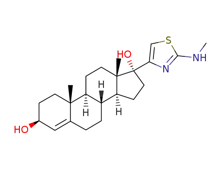 (3beta,17alpha)-17-[2-(methylamino)-1,3-thiazol-4-yl]androst-4-ene-3,17-diol hydrate (1:1)