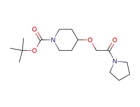 Molecular Structure of 1174044-60-0 (tert-butyl 4-(2-oxo-2-(pyrrolidin-1-yl)ethoxy)piperidine-1-carboxylate)