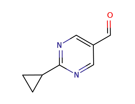 Molecular Structure of 954226-60-9 (2-Cyclopropylpyrimidine-5-carbaldehyde)