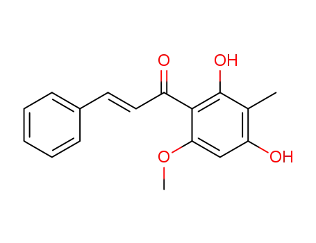 Molecular Structure of 94388-75-7 ((E)-1-(2,4-Dihydroxy-6-methoxy-3-methylphenyl)-3-phenyl-2-propen-1-one)