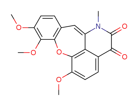 Molecular Structure of 95377-96-1 (1-Methyl-6,8,9-trimethoxy-1H-[1]benzoxepino[2,3,4-ij]isoquinoline-2,3-dione)