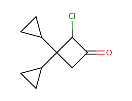 Molecular Structure of 123316-46-1 (Cyclobutanone, 2-chloro-3,3-dicyclopropyl-)