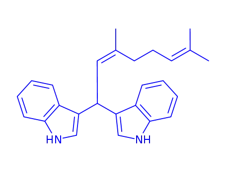 Molecular Structure of 94135-09-8 (3,3'-(3,7-dimethylocta-2,6-dienylidene)bis(1H-indole))