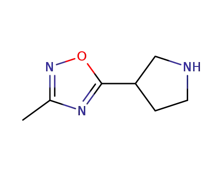 Molecular Structure of 902836-46-8 (3-METHYL-5-PYRROLIDIN-3-YL-1,2,4-OXADIAZOLE)