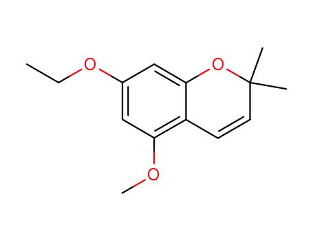 Molecular Structure of 94244-79-8 (7-ethoxy-5-methoxy-2,2-dimethyl-2H-chromene)