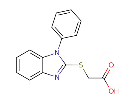 Molecular Structure of 93866-15-0 ((1-PHENYL-1H-BENZOIMIDAZOL-2-YLSULFANYL)-ACETIC ACID)