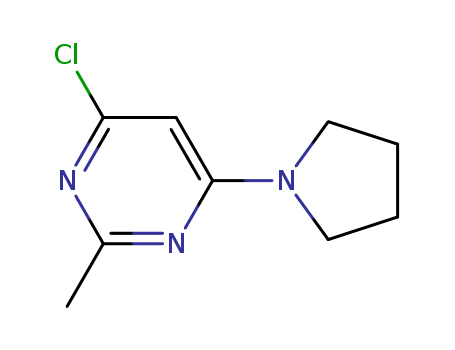 Pyrimidine, 4-chloro-2-methyl-6-(1-pyrrolidinyl)-