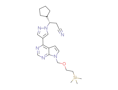 1H-Pyrazole-1-propanenitrile, β-cyclopentyl-4-[7-[[2-(trimethylsilyl)ethoxy]methyl]-7H-pyrrolo[2,3-d]pyrimidin-4-yl]-, (βS)-