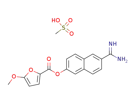 Molecular Structure of 94084-80-7 (6-carbamimidoylnaphthalen-2-yl 5-methoxyfuran-2-carboxylate)