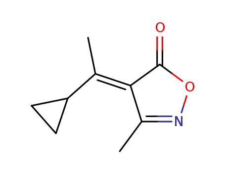 Molecular Structure of 96151-79-0 (5(4H)-Isoxazolone,4-(1-cyclopropylethylidene)-3-methyl-,(E)-(9CI))