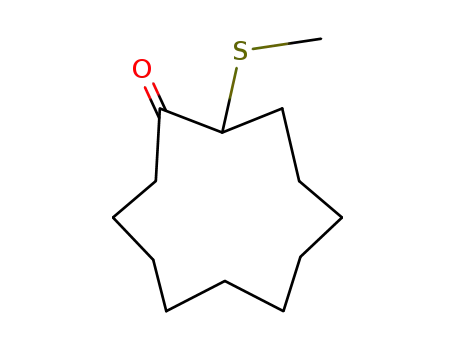 Molecular Structure of 52190-38-2 (Cyclododecanone, 2-(methylthio)-)