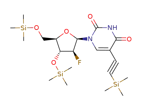 1-((2R,3S,4R,5R)-3-Fluoro-4-trimethylsilanyloxy-5-trimethylsilanyloxymethyl-tetrahydro-furan-2-yl)-5-trimethylsilanylethynyl-1H-pyrimidine-2,4-dione