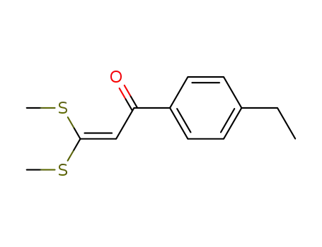 Molecular Structure of 96185-17-0 (1-(4-ETHYL-PHENYL)-3,3-BIS-METHYLSULFANYL-PROPENONE)