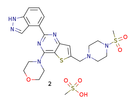 Thieno[3,2-d]pyrimidine, 2-(1H-indazol-4-yl)-6-[[4-(methylsulfonyl)-1-piperazinyl]methyl]-4-(4-morpholinyl)-