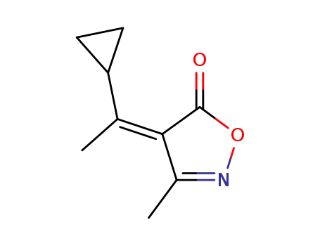Molecular Structure of 96151-80-3 (5(4H)-Isoxazolone,4-(1-cyclopropylethylidene)-3-methyl-,(Z)-(9CI))