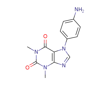 Molecular Structure of 963-48-4 (7-(4-aminophenyl)-1,3-dimethyl-3,7-dihydro-1H-purine-2,6-dione)