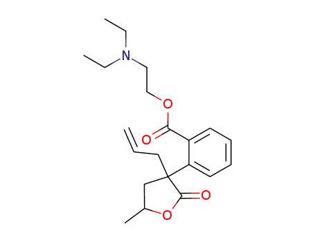 Molecular Structure of 96111-47-6 (2-(diethylamino)ethyl 2-[5-methyl-2-oxo-3-(prop-2-en-1-yl)tetrahydrofuran-3-yl]benzoate)