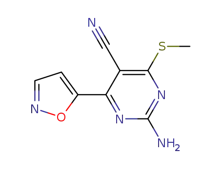 2-Amino-4-isoxazol-5-yl-6-methylsulfanyl-pyrimidine-5-carbonitrile